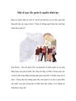 Tài liệu Một số quy tắc quản lý nguồn nhân lực pptx