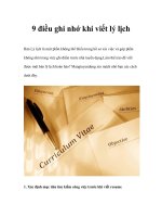 Tài liệu 9 điều ghi nhớ khi viết lý lịch pptx