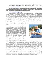 Tài liệu SINH HOẠT GIAO TIẾP GIÚP KÉO DÀI TUỔI THỌ docx