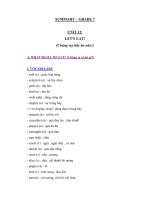 Tài liệu SUMMARY – GRADE 7- UNIT 12 docx