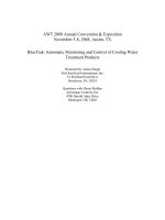 Tài liệu AUTOMATIC MONITORING AND CONTROL OF COOLING WATER TREAMENT PRODUCTS docx