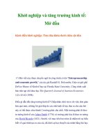 Tài liệu Khởi nghiệp và tăng trưởng kinh tế: Mở đầu docx