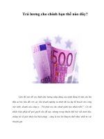 Tài liệu Trả lương cho chính bạn thế nào đây? docx