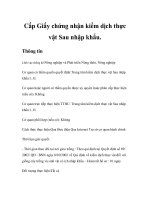 Tài liệu Cấp Giấy chứng nhận kiểm dịch thực vật Sau nhập khẩu pdf