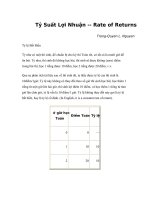 Tài liệu Tỷ Suất Lợi Nhuận -- Rate of Returns Trọng-Quyen L. Nguyen Tỷ lệ Bất Biến Tỷ ppt