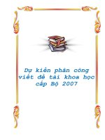 Tài liệu Dự kiến phân công viết đề tài khoa học cấp Bộ 2007 ppt