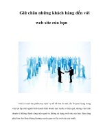 Tài liệu Giữ chân những khách hàng đến với web site của bạn pptx
