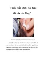 Tài liệu Thuốc thấp khớp - Sử dụng thế nào cho đúng? pptx