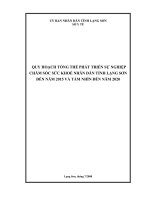 Tài liệu QUY HOẠCH TỔNG THỂ PHÁT TRIỂN SỰ NGHIỆP CHĂM SÓC SỨC KHOẺ NHÂN DÂN TỈNH LẠNG SƠN doc