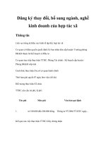 Tài liệu Đăng ký thay đổi, bổ sung ngành, nghề kinh doanh của hợp tác xã doc