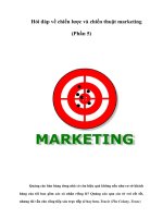 Tài liệu Hỏi đáp về chiến lược và chiến thuật marketing (Phần 5) pdf