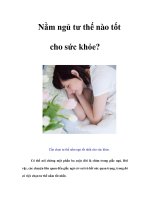 Tài liệu Nằm ngủ tư thế nào tốt cho sức khỏe? pdf