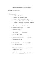 Tài liệu KIỂM TRA CHẤT LƯỢNG ĐẦU NĂM LỚP 10 pdf