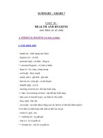 Tài liệu SUMMARY – GRADE 7 - UNIT 10 pptx