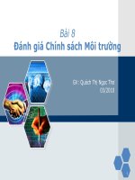 Tài liệu Bài 8: Đánh giá Chính sách Môi trường docx