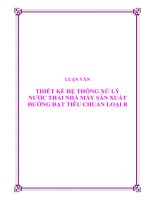 Luận văn thiết kế hệ thống xử lý nước thải nhà máy sản xuất đường tiêu chuẩn loại b