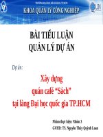 Slide xây dựng quán café “sách” tại làng đại học quốc gia TP HCM 