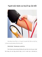 Tài liệu Người mắc bệnh cao huyết áp cần biết pptx