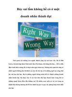 Tài liệu Bảy sai lầm không hề có ở một doanh nhân thành đạt doc