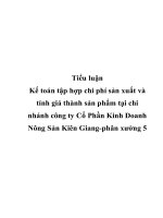 Luận văn ‟kế toán tập hợp chi phí sản xuất và tính giá thành sản phẩm gạo 