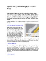 Tài liệu Một số chú ý khi khôi phục tài liệu word ppt