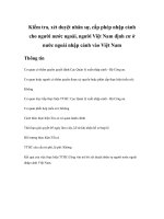 Tài liệu Kiểm tra, xét duyệt nhân sự, cấp phép nhập cảnh cho người nước ngoài, người Việt Nam định cư ở nước ngoài nhập cảnh vào Việt Nam docx