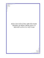 Tài liệu BÁO CÁO CUỐI CÙNG KHUYẾN NGHỊ THÀNH LẬP ĐIỂM THÔNG BÁO VÀ HỎI ĐÁP GATS CỦA VIỆT NAM pptx