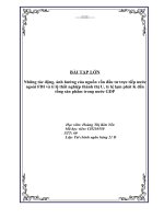 Những tác động, ảnh hưởng của nguồn vốn đầu tư trực tiếp nước ngoài FDI và tỉ lệ thất nghiệp thành thị u, tỷ lệ lạm phát k đến tổng sản phẩm trong nước GDP 