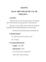 Tài liệu BIẾT NÓI LỜI YÊU CẦU, ĐỀ NGHỊ (Tiết 1) ppt