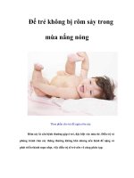 Tài liệu Để trẻ không bị rôm sảy trong mùa nắng nóng pptx