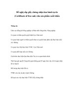 Tài liệu Đề nghị cấp giấy chứng nhận lưu hành tự do (Certificate of free sale) cho sản phẩm xuất khẩu docx