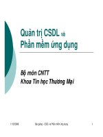 Tài liệu Quản trị CSDL và Phần mềm ứng dụng: Tổng quan về CSDL docx