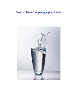 Tài liệu Nước - “Thuốc” tốt phòng ngừa sỏi thận doc