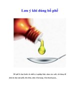 Tài liệu Lưu ý khi dùng bổ phế docx