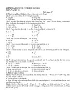 Tài liệu Đề mẫu môn Lý 11 số 8 ppt