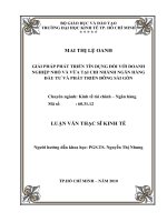 Luận văn thạc sỹ kinh tế Giải pháp phát triển tín dụng đôi với doanh nghiệp nhỏ và vừa tại chi nhánh ngân hàng đầu tư và phát triển Đông Sài Gòn