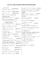 Tài liệu CÁC PT VÀ BPT LOGARIT TRONG ĐỀ THI ĐẠI HỌC pdf