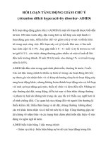 Tài liệu RỐI LOẠN TĂNG ĐỘNG GIẢM CHÚ Ý (Attention dificit hyperactivity disorder- ADHD) ppt