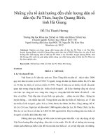 Những yếu tố ảnh hưởng đến chất lượng dân số dân tộc pà thẻn, huyện quang bình, tỉnh hà giang 