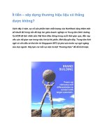 Tài liệu Ít tiền – xây dựng thương hiệu liệu có thắng được không? pdf