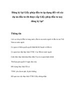 Tài liệu Đăng ký lại Giấy phép đầu tư áp dụng đối với các dự án đầu tư đã được cấp Giấy phép đầu tư nay đăng ký lại pptx