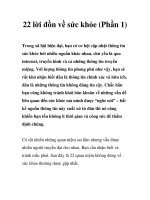 Tài liệu 22 lời đồn về sức khỏe (Phần 1) pdf