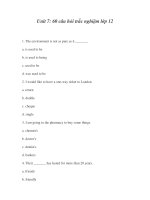 Tài liệu Unit 7: 60 câu hỏi trắc nghiệm lớp 12 doc