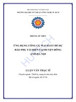 Luận văn Ứng dụng công cụ Wavalet để dự báo phụ tải điện tại huyện Đông Anh- Hà Nội
