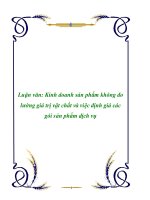 Luận văn kinh doanh sản phẩm không đo lường giá trị vật chất và việc định giá các gói sản phẩm dịch vụ 