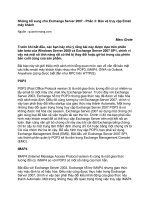 Tài liệu Những bổ sung cho Exchange Server 2007 - Phần 3: Bảo vệ truy cập Email máy khách pdf