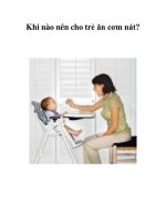Tài liệu Khi nào nên cho trẻ ăn cơm nát? doc