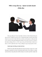 Tài liệu MBA trong tầm tay - Quản trị kinh doanh (Phần Ba) ppt