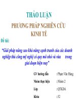 Tài liệu Thảo luận: “Giải pháp nâng cao khả năng cạnh tranh của các doanh nghiệp thủ công mỹ nghệ có quy mô nhỏ và vừa trong giai đoạn hiện nay” doc