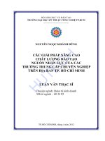 Các giải pháp nâng cao chất lượng đào tạo nguồn nhân lực của các trường trung cấp chuyên nghiệp trên địa bàn Thành phố Hồ Chí Minh